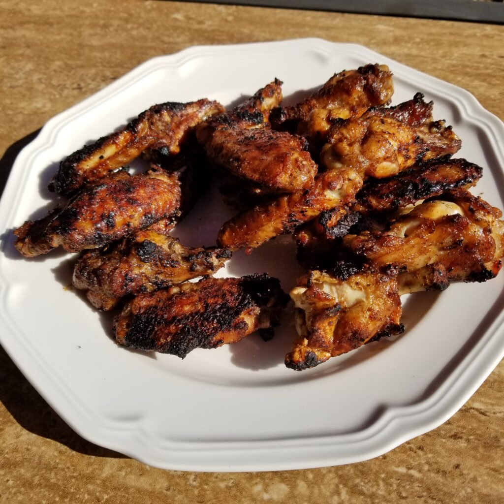 Simple BBQ'd chicken wings.