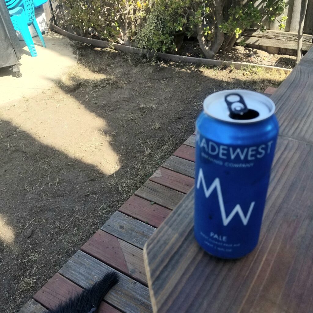 MadeWest Pale Ale in yard